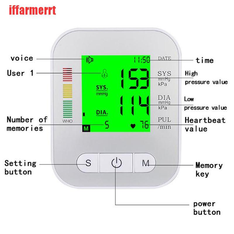 (Hàng Mới Về) Máy Đo Huyết Áp Kỹ Thuật Số Màn Hình Lcd