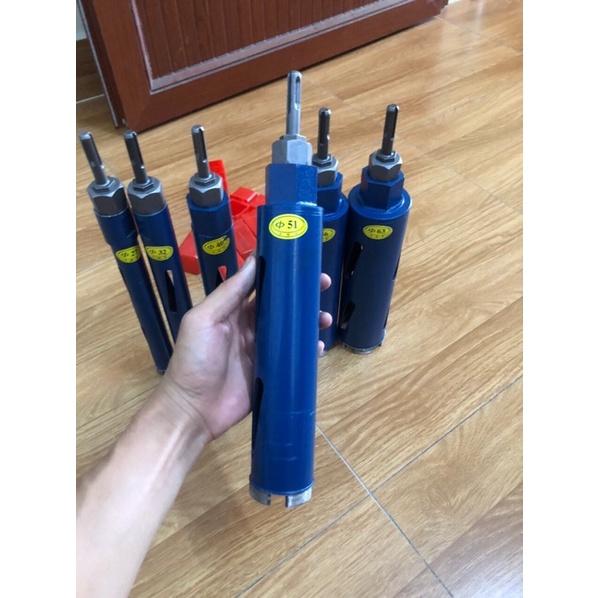 Mũi Khoan Rút Lõi Khô Phi 27, 32, 40 ,51 56, 63 dài 250mm chuyên dùng cho thợ điều hòa, điện nước mũi rút lõi