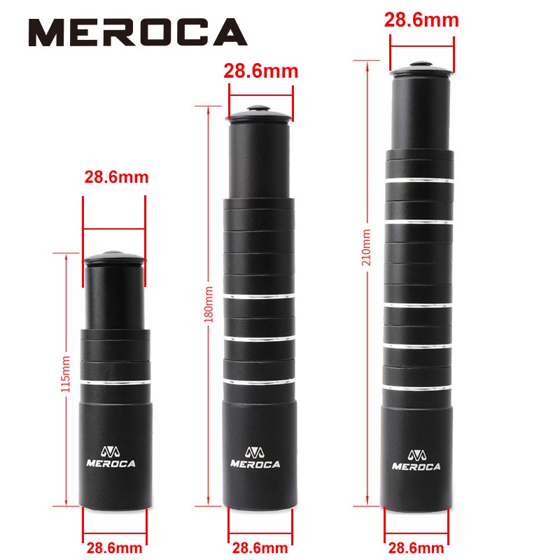 MEROCA Bộ Mở Rộng Pô Tăng Xe Đạp 115MM 180MM 210MM Bộ Chuyển Đổi Nâng Đầu Gắn Xe Đạp Leo Núi Bộ Phận Nâng Tay Lái 28.6MM