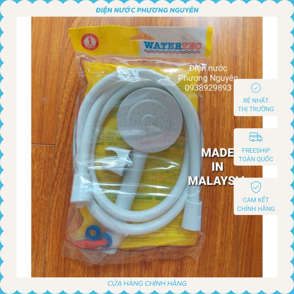Bộ Vòi Sen Tăng Áp Cao Cấp WATERTEC Nhập Khẩu MALAYSIA - Bộ Vòi Hoa Sen Tăng Áp Siêu Mạnh, Nhựa ABS Cao Cấp, Dây Dài 1m5