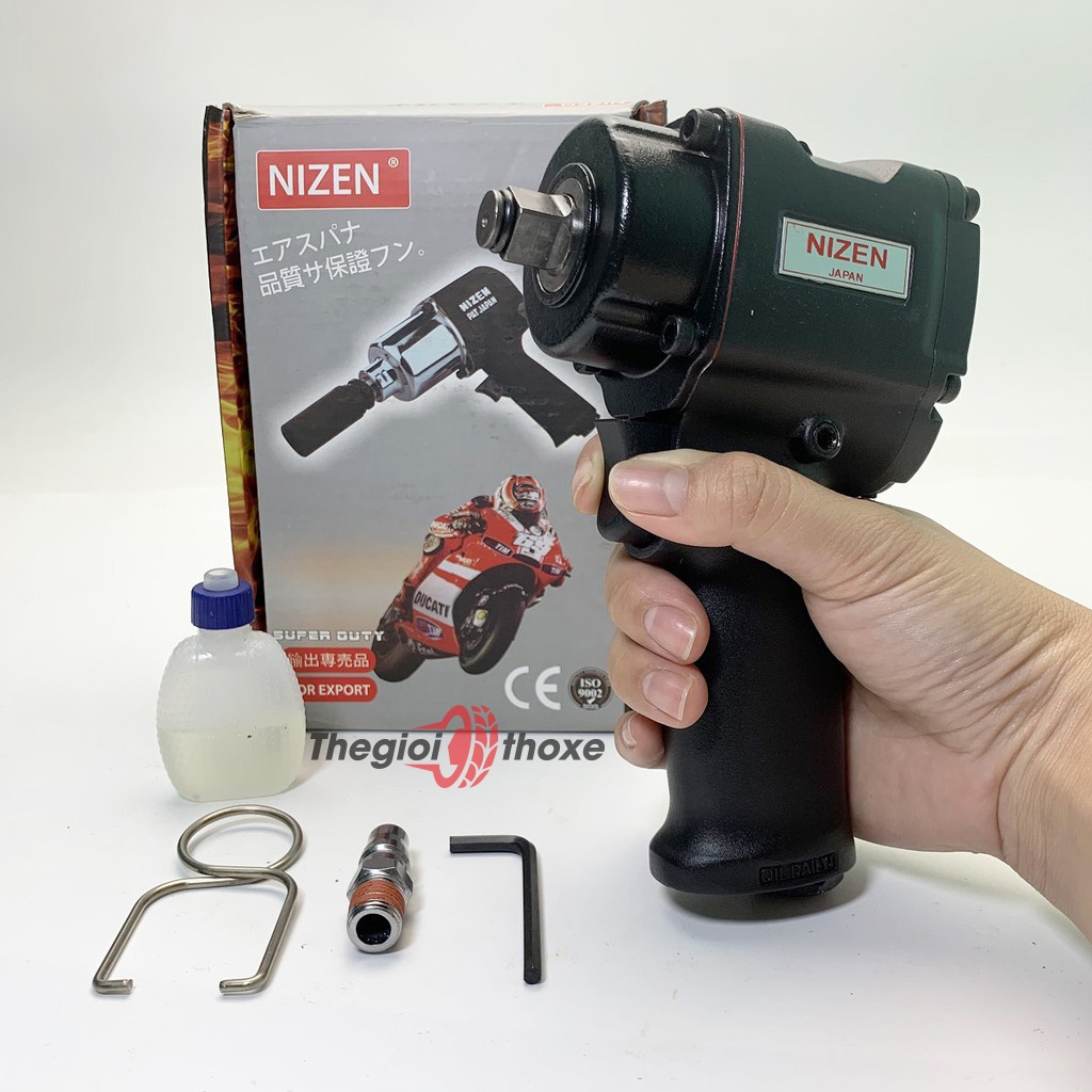 Súng bắn ốc gầm Nizen chính hãng | Xiết bu lông 1/2 bằng hơi nhỏ gọn của Nhật | Thế Giới Thợ Xe