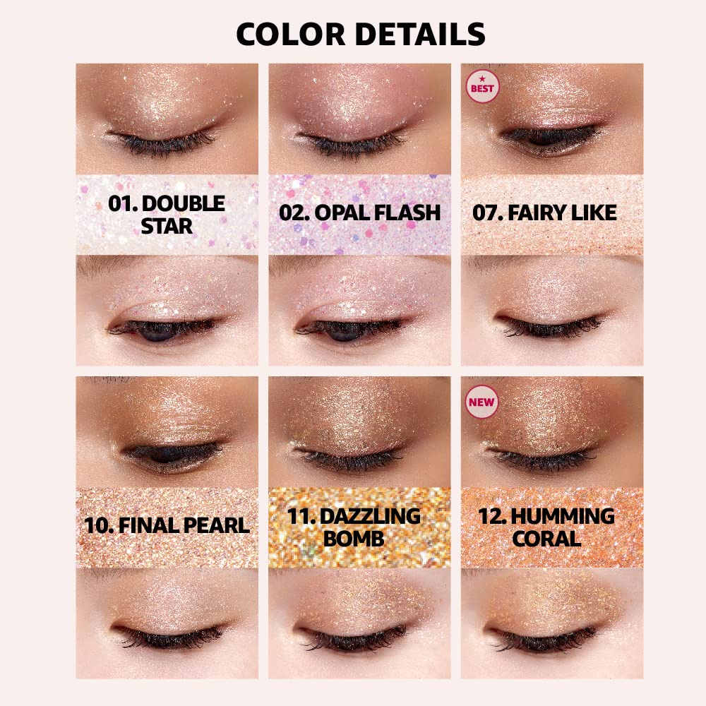 Nhũ mắt kim tuyến lấp lánh Colorgram Milk Bling Shadow 7 màu tự chọn