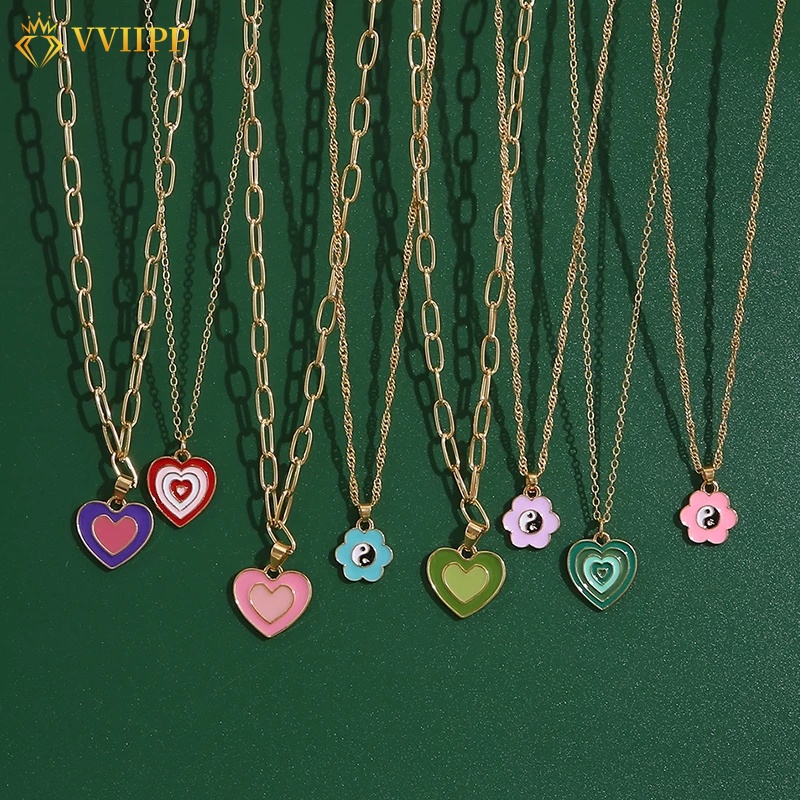 Vòng cổ kim loại mặt hình bát quái thời trang cho nữ