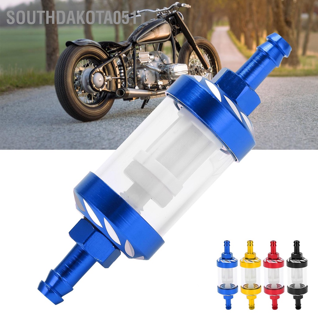 Southdakota051 Bộ lọc nhiên liệu thủy tinh Vỏ hợp kim nhôm Thay thế cho ô tô ATV SUV Xe máy đạp hầm hố