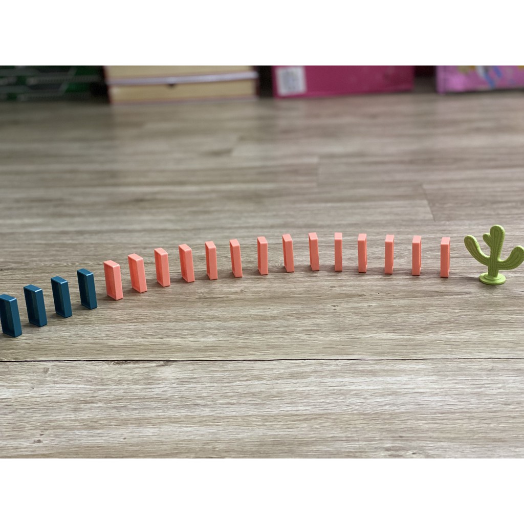 Đồ chơi sáng tạo, Xe xếp domino màu sắc cho bé 2-6 tuổi TunaKids