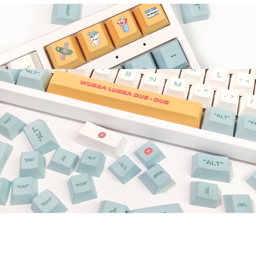 Rick and Morty Keycaps Cherry Profile Anime PBT Dye Sub Bàn phím cơ học Keycap