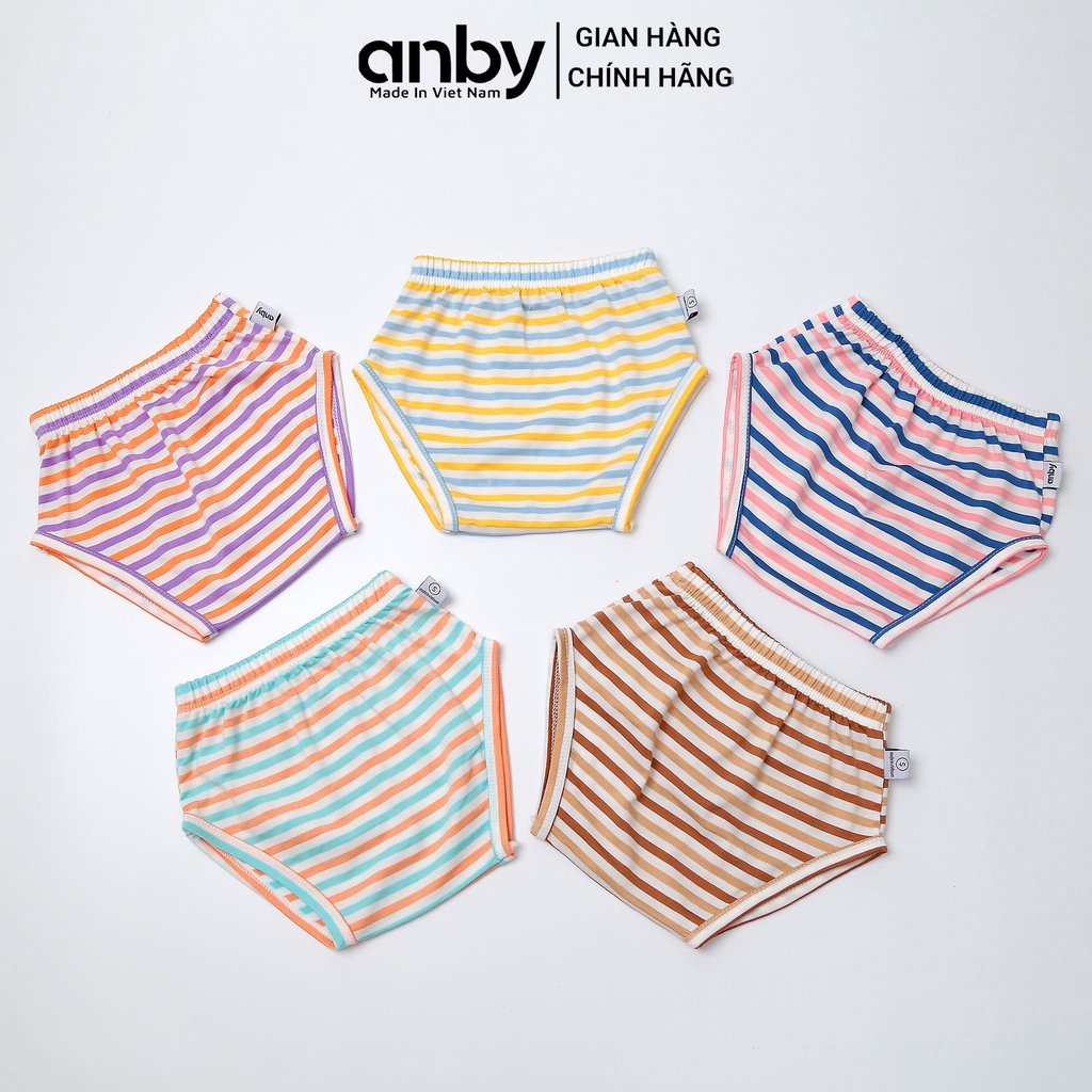 Bộ quần áo trẻ em hai dây sọc phối màu Anby chất liệu cotton thun lạnh cho bé từ 8-24kg