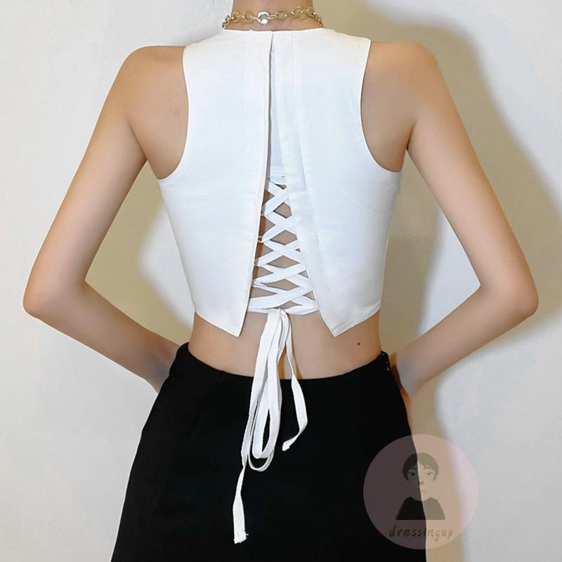 Áo Sát Nách Cổ Chữ U Lưng Thắt Dây Thời Trang Mùa Hè Cho Nữ