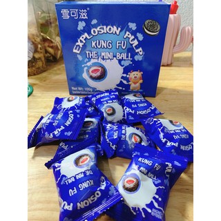 Kẹo bông phủ bánh oreo nhân dâu tây chảy hộp 100g