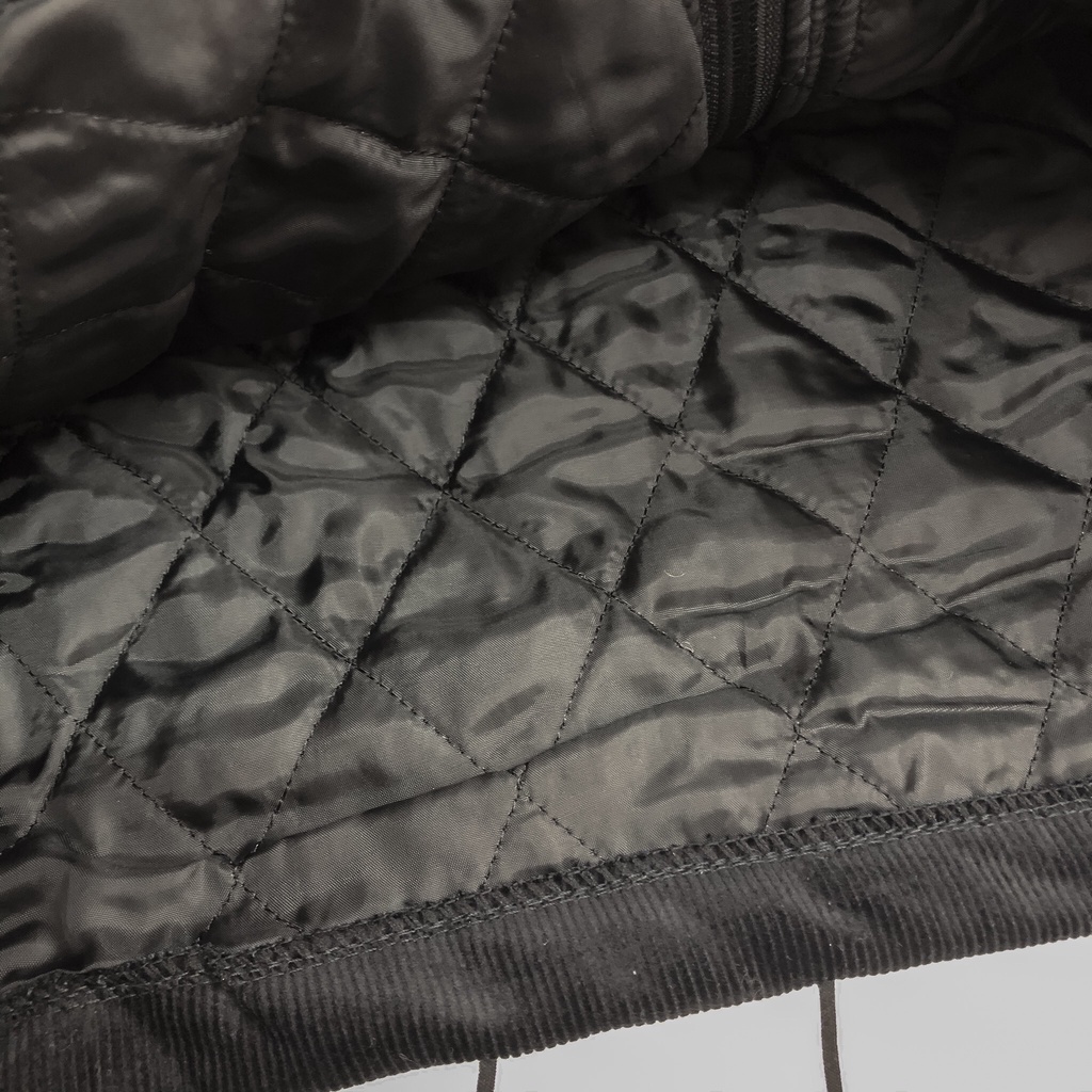 Áo khoác Kaki nhung tăm MEANSTORE Jacket có lớp chần bông oversize form rộng Khoác gió phong cách Hàn Quốc - Đen Trắng