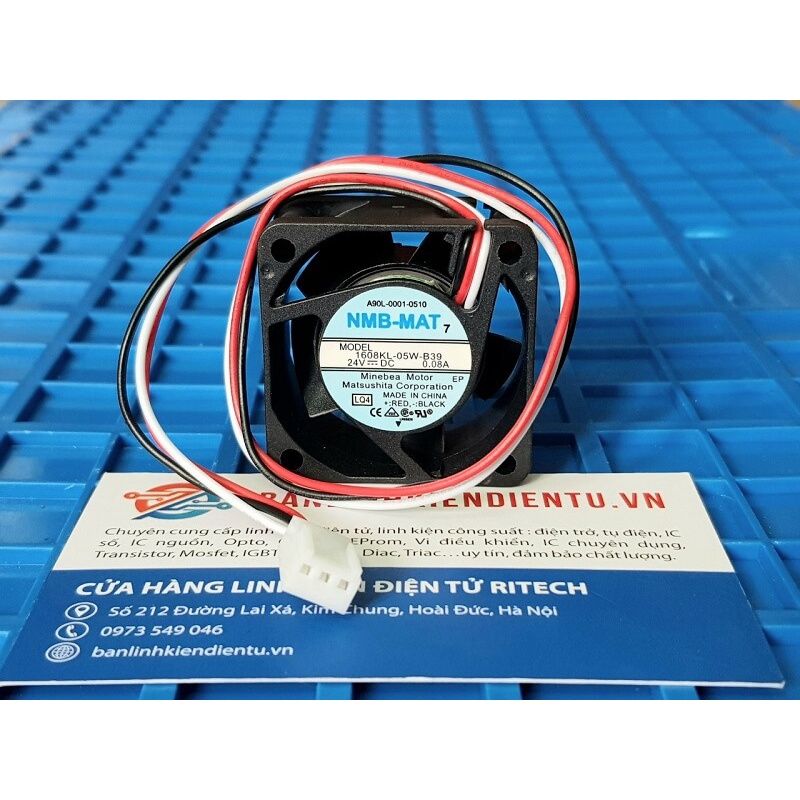 Quạt NMB 1608KL-05W-B39 0.08A/24V 40*40*20mm zắc trắng