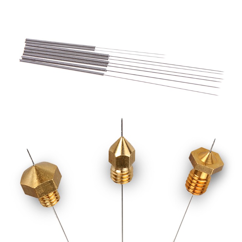 1 Bộ Kim Vệ Sinh Đầu Phun Bằng Thép Không Gỉ 0.2 / 0.25 / 0.3 / 0.35mm Cho Máy In 3d