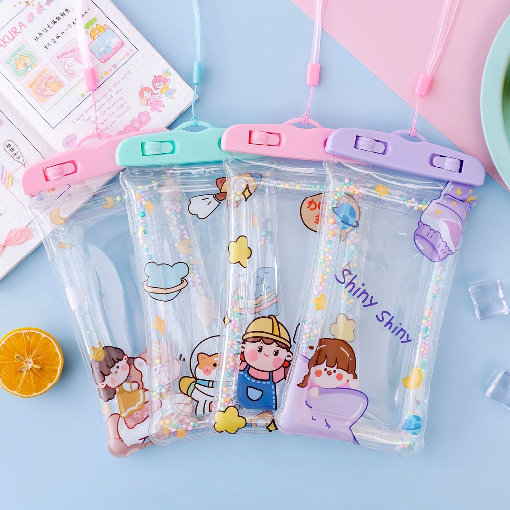 Túi Đựng Điện Thoại Siêu Mỏng Chống Nước Ip68 Họa Tiết Hoạt Hình