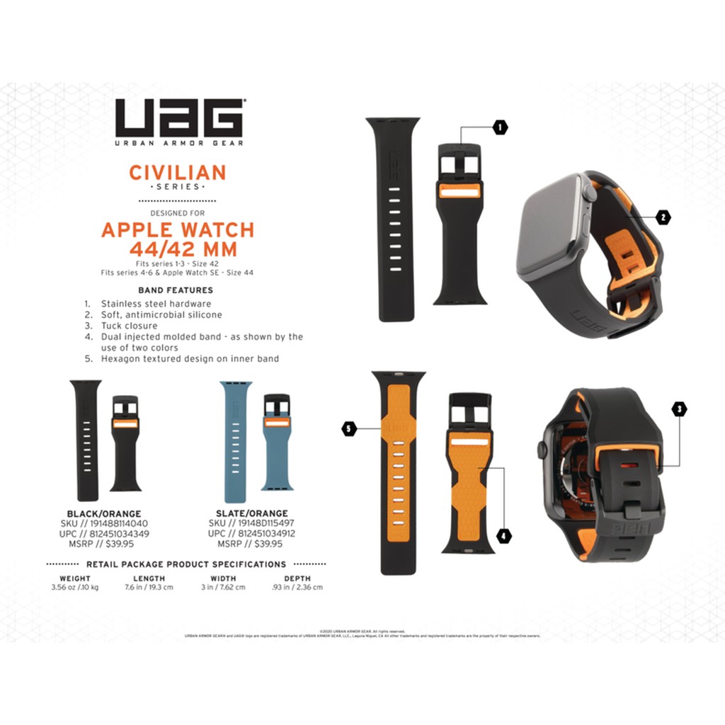 Dây silicon UAG Civilian cho đồng hồ Apple Watch