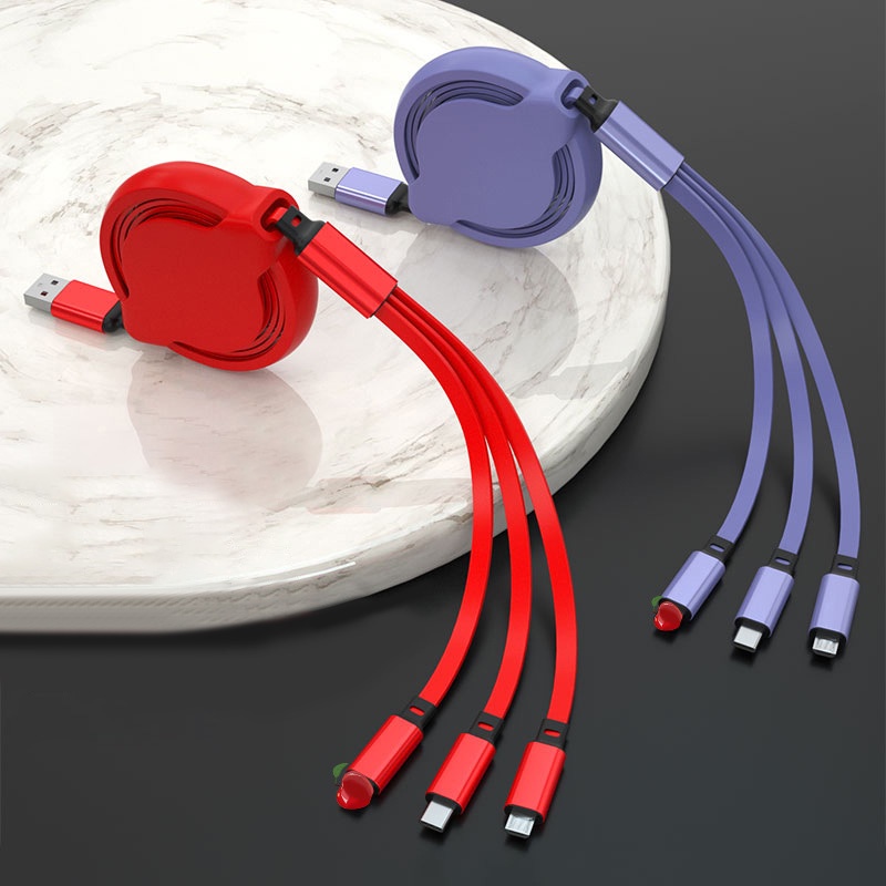 Dây Cáp Sạc USB Type C/Android Micro 3 Trong 1 Có Thể Thu Gọn Tiện Dụng