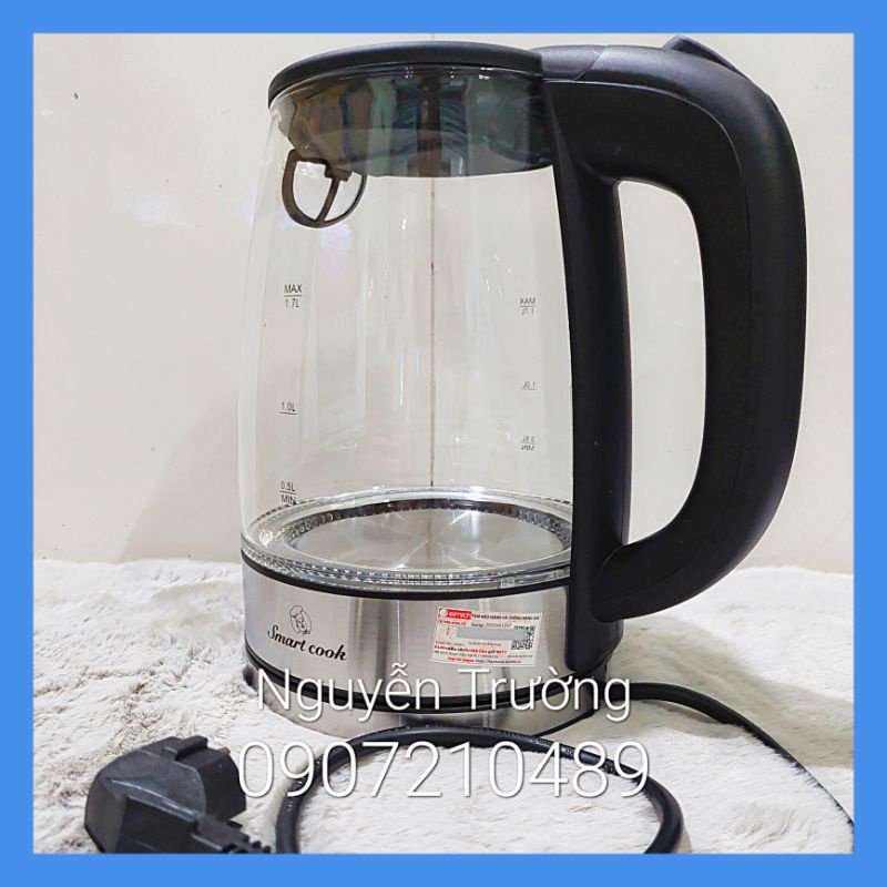 Ấm Đun Nước Siêu Tốc Thủy Tinh Smart cook 1,7l