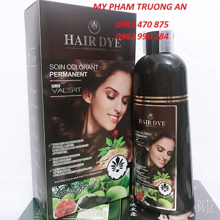 Dầu gội đầu thảo dược nâu đẹp tóc Không Cần Nhuộm HAIR DYE