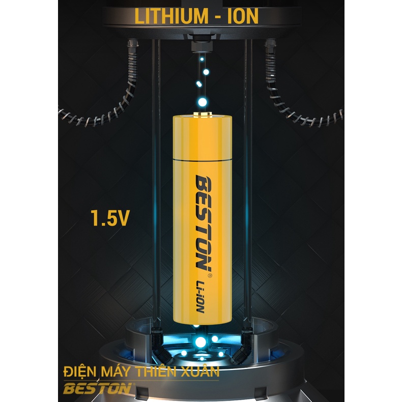 Vỉ 4 viên pin tiểu sạc 1.5V 3500mWh AA (2A) Lithium Ion Beston 1.5V cao cấp Dung lượng cao