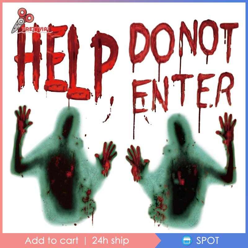 [Prettyia1] Poster In Dấu Tay Máu Trang Trí Tiệc Halloween Đáng Sợ