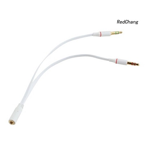 -SPQ- 3.5mm AUX Audio Mic Splitter Cable Earphone Headphone Adapter Female to 2 Male