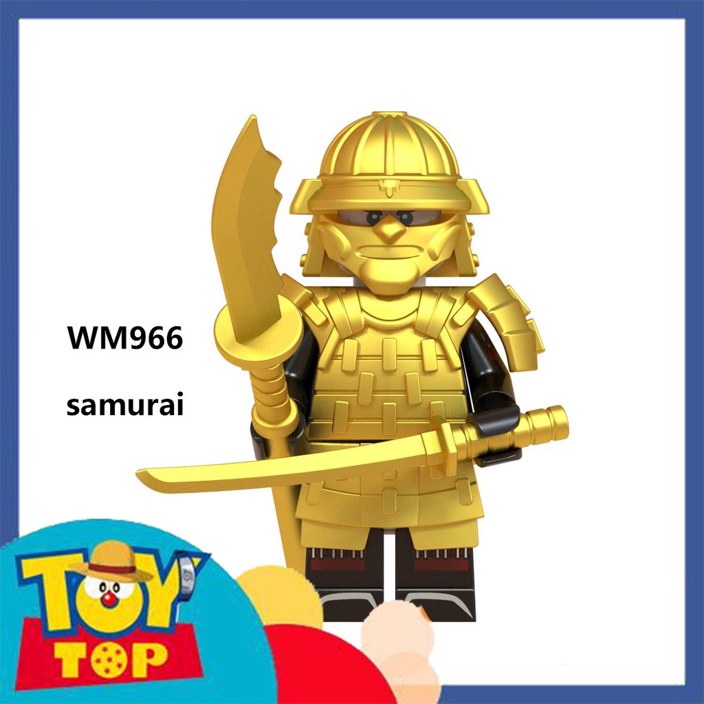Đồ chơi lắp ráp mini samurai võ sĩ đạo Nhật Bản với chiến giáp và phụ kiện xếp hình WM6090 & WM6096