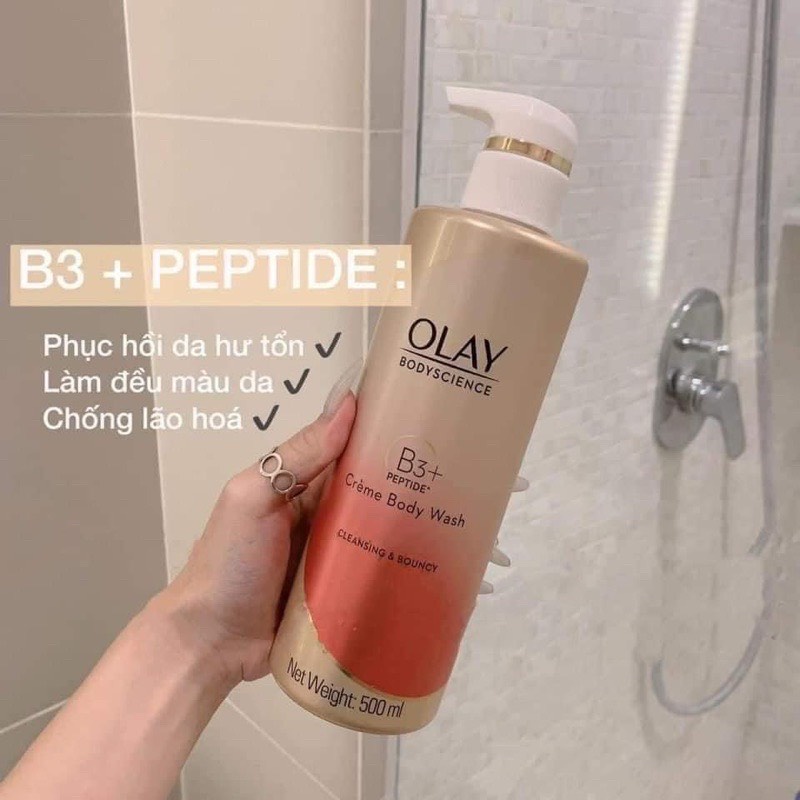 Sữa Tắm Dưỡng Trắng Mờ Thâm Nám Olay B3 Creme Body Wash 500ml