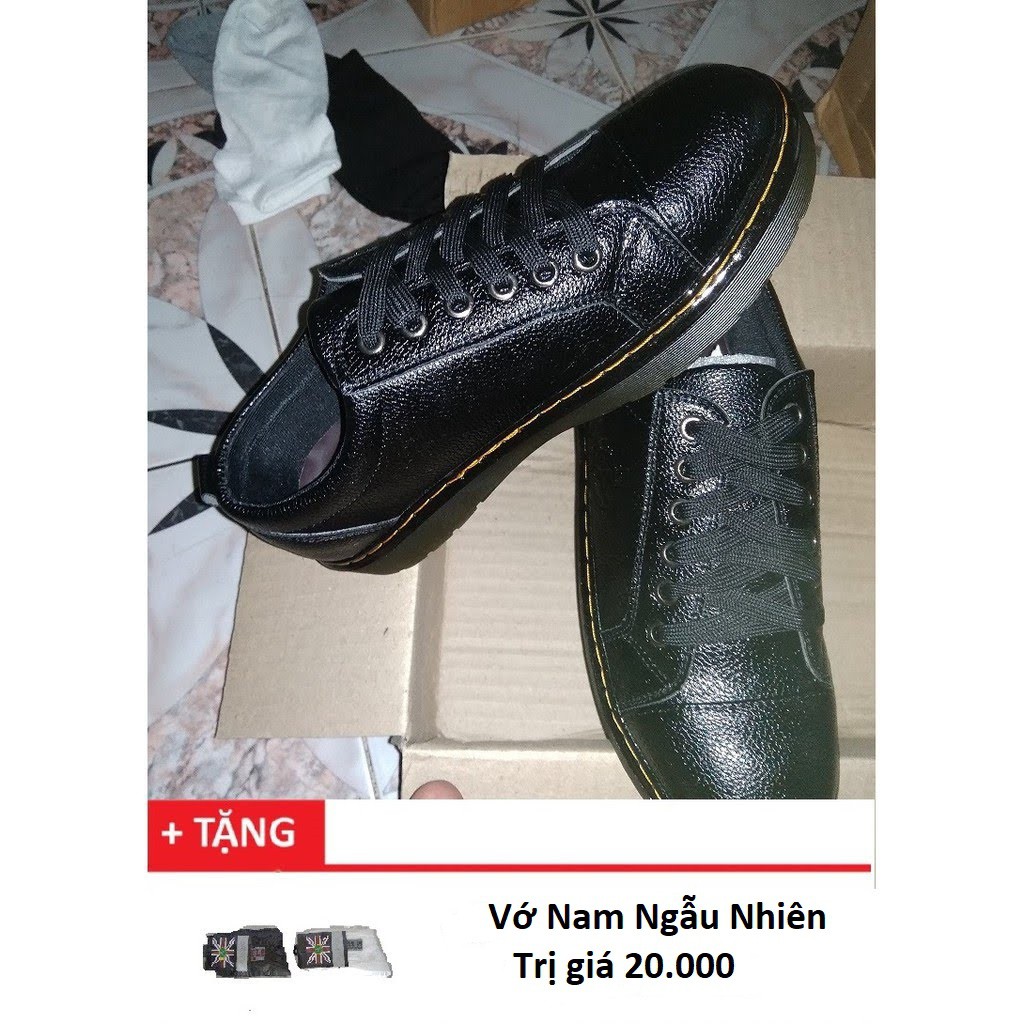 Giày nam, giày đốc da Dr Marten, đế may chắc chắn