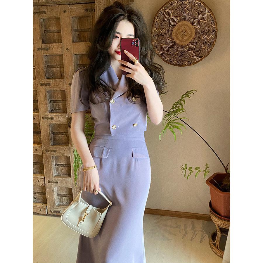 Chân Váy Đuôi Cá Lưng Cao Màu Tím Thời Trang Mùa Hè Mới Cho Nữ | BigBuy360 - bigbuy360.vn