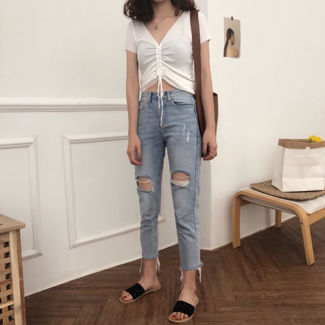 Áo Croptop dây rút ngực | BigBuy360 - bigbuy360.vn