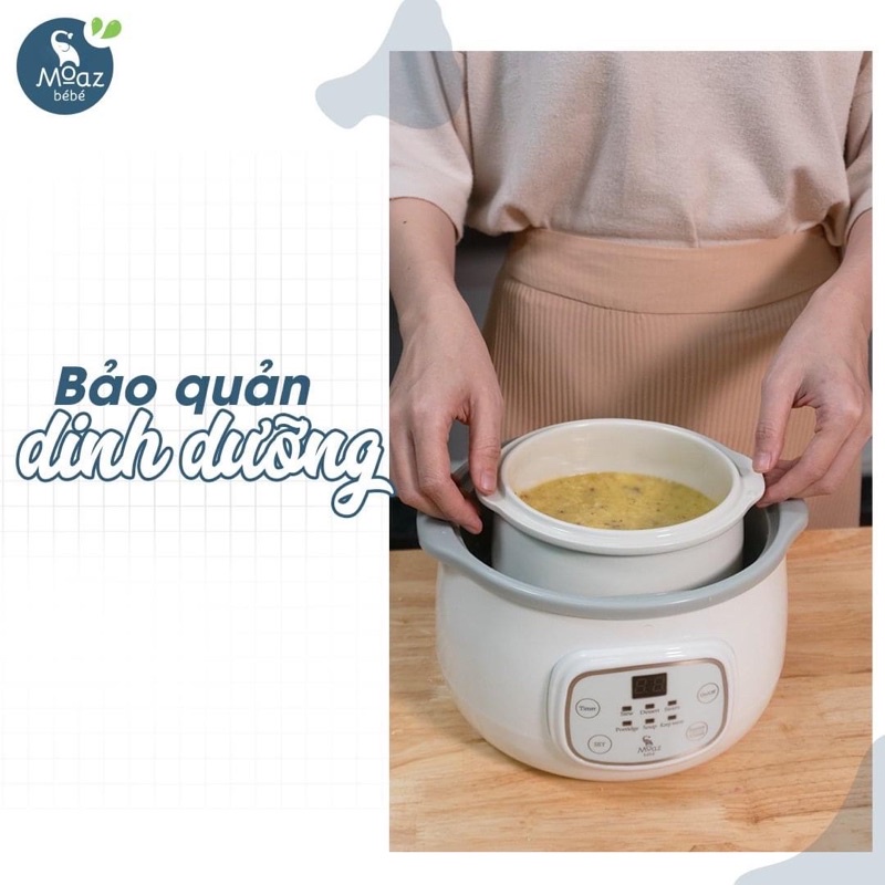 NỒI NẤU CHẬM MOAZ BEBE SIÊU PHẨM CHO BÉ ĂN DẶM