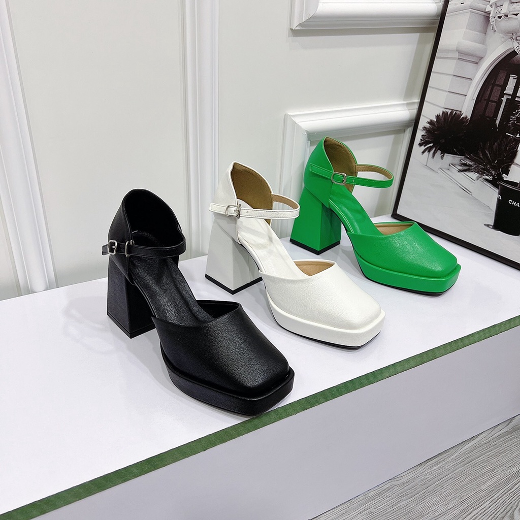 Giày cao gót nữ 9p mũi đúp trước cao 2p hàng chuẩn form lên chân tôn dáng marry jane cao gót - Chị Chảnh Store
