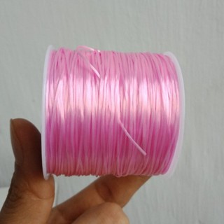 Dây chun cước chỉ tơ màu hồng co giãn đàn hồi tốt xâu vòng tay diy vòng hạt vòng phong thủy tự làm ở nhà tiện lợi