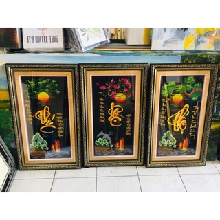 Tranh thêu Phúc Lộc Thọ (tranh đã thêu sẵn)