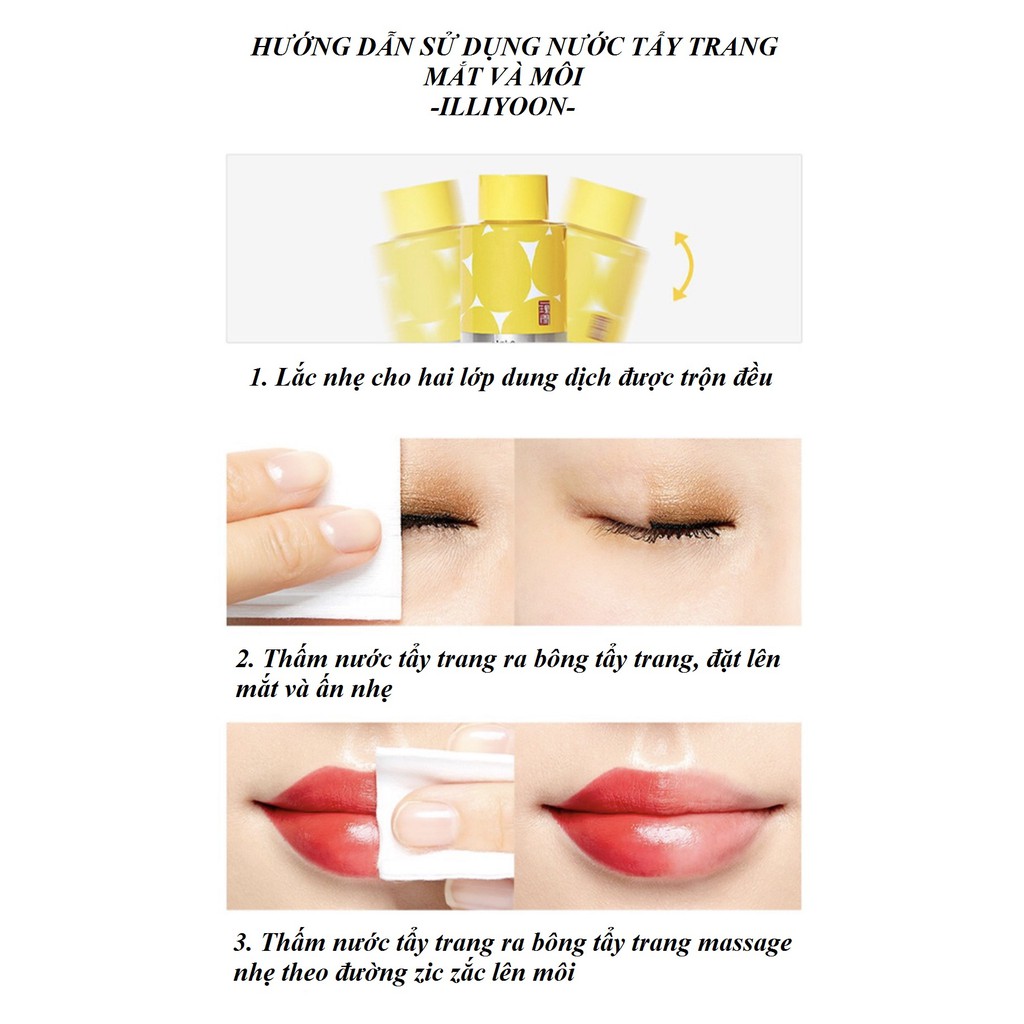 Nước Tẩy Trang Cho Mắt và Môi ILLIYOON Fresh Moisture Lip and Eye Remover 100ml