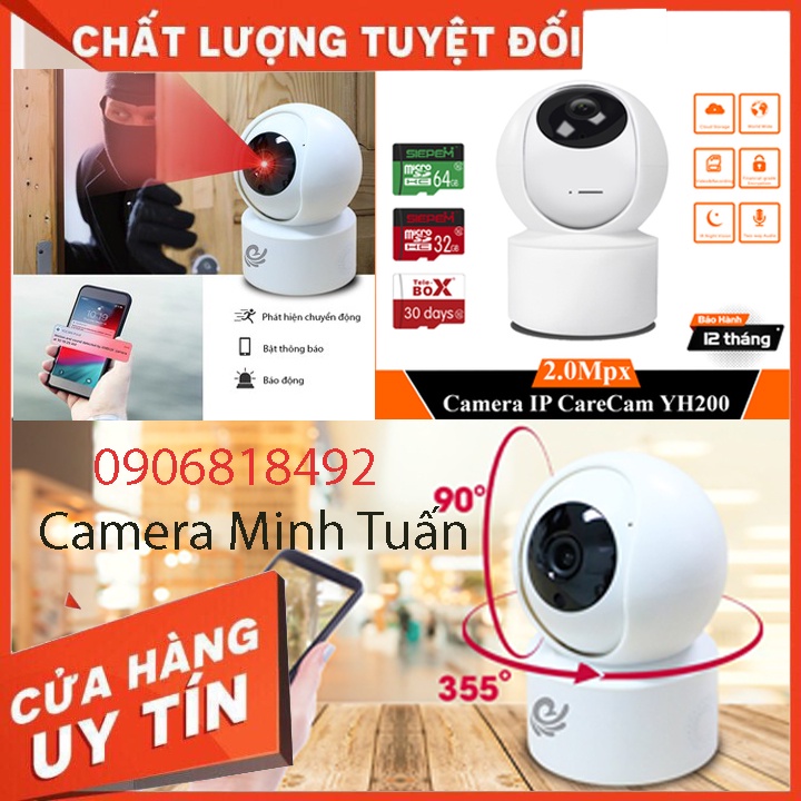 [Giảm giá 20%] CAMERA IP CARECAM 360 ĐỘ WIFI CHÍNH HÃNG BẢO HÀNH 1 NĂM | BigBuy360 - bigbuy360.vn