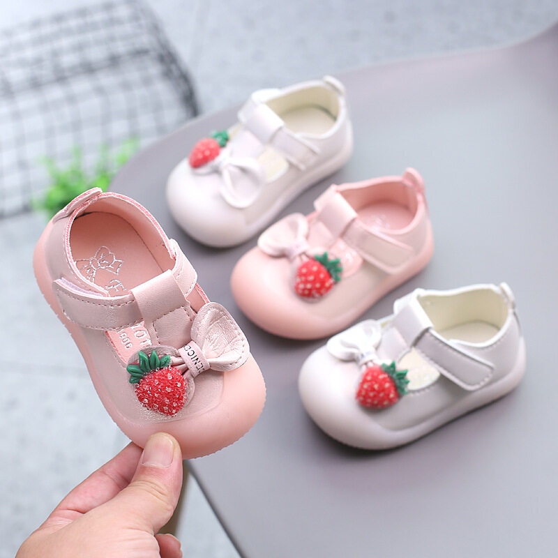 Giày Công Chúa, Giày Da Cho Bé Gái Giày Trẻ Sơ Sinh Trẻ Mới Biết Đi Giày Đi Bộ, 10 Tháng Thời Trang Đáy Mềm 0-1-2 Tuổi