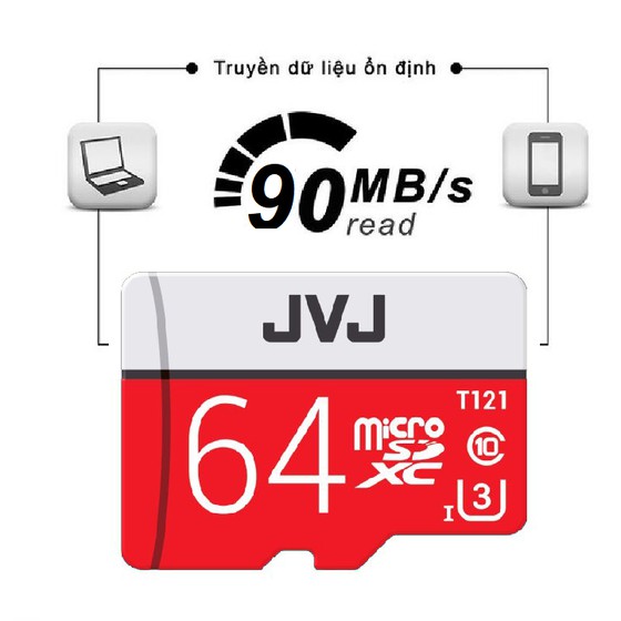 [giá sốc] Thẻ nhớ 64G Pro JVJ U3 Class 10