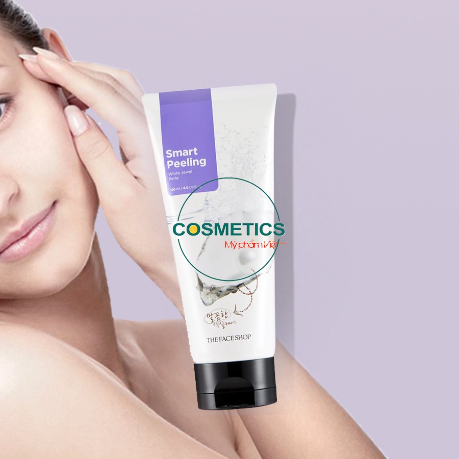 Tẩy tế bào chết ngọc trai dành cho vùng mặt The Face Shop Smart White Jewel Peeling 120ml | BigBuy360 - bigbuy360.vn