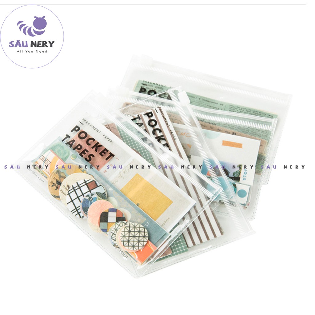 [SALE XẢ HÀNG] Sâu Nery - SN68 - Set 40 sticker trang trí dễ thương kèm túi Zip tiện lợi_POCKET TAPES | BigBuy360 - bigbuy360.vn