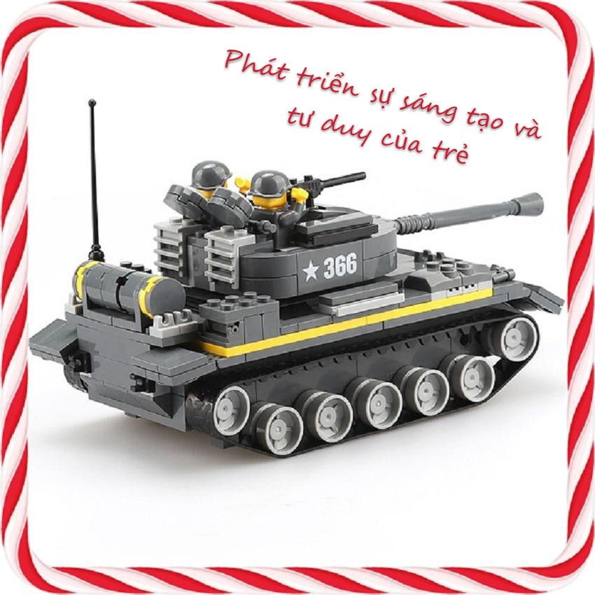 ✅FREESHIP 50K✅ Đồ Chơi Lego Xe Tăng Chiến Đấu Có 2 Lính 360 Chi Tiết Lớn, Chất Liệu Bền Đẹp, Giúp Bé Phát Triển Trí Não