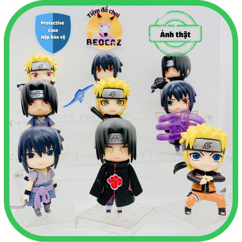 [Ship Hỏa Tốc][Tặng Hộp Bảo Vệ] Combo Mô Hình chibi nhân vật Naruto Sasuke Itachi bền màu, nhựa an toàn, kèm giá đỡ