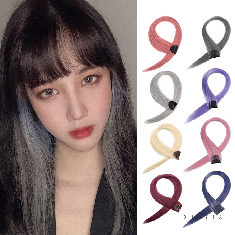 Tép tóc giả thẳng nhiều màu sắc tùy chọn phong cách Hàn Quốc thời trang