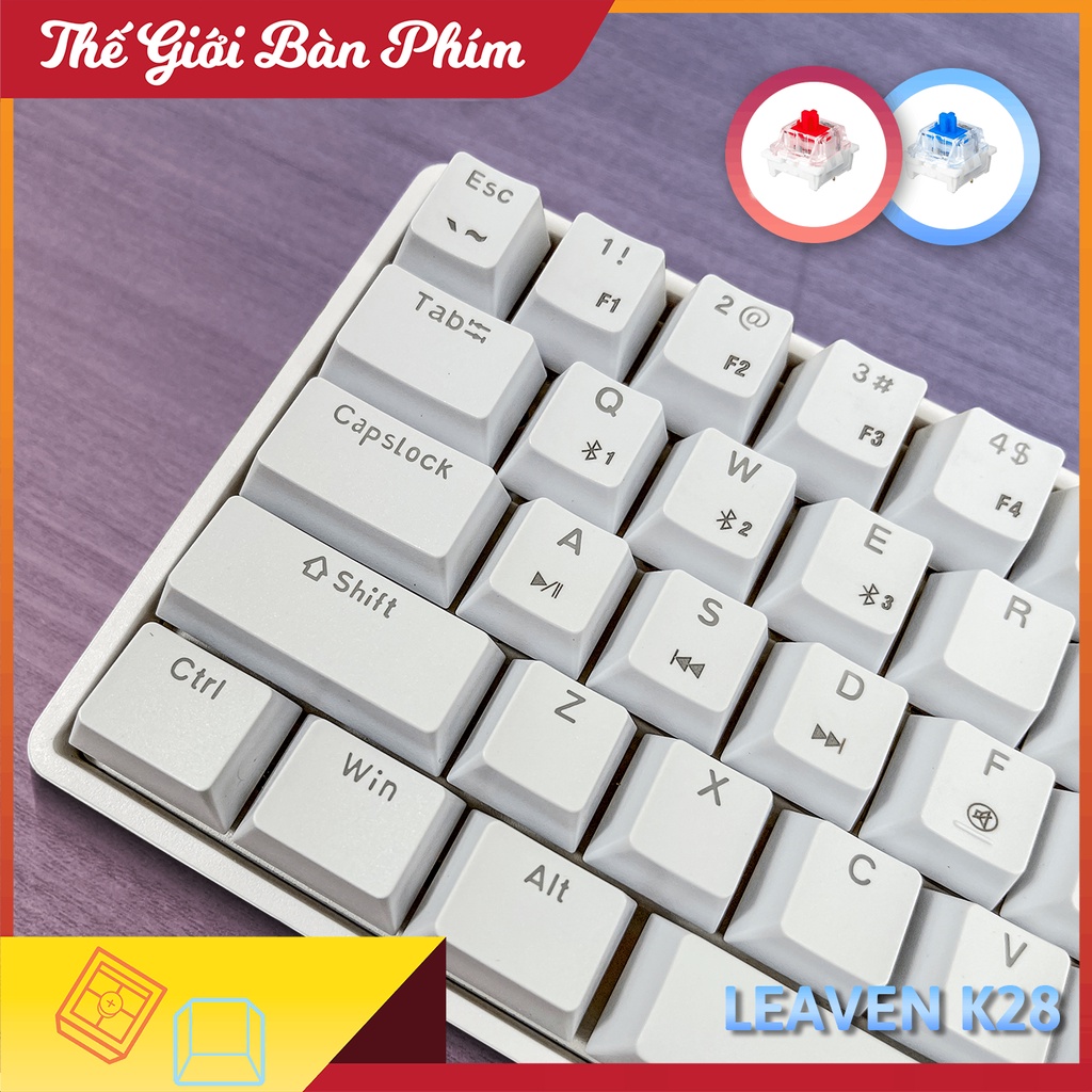 Bàn Phím Cơ Không Dây Leaven K28 Multi Led Type-C Bluetooth Hotswap