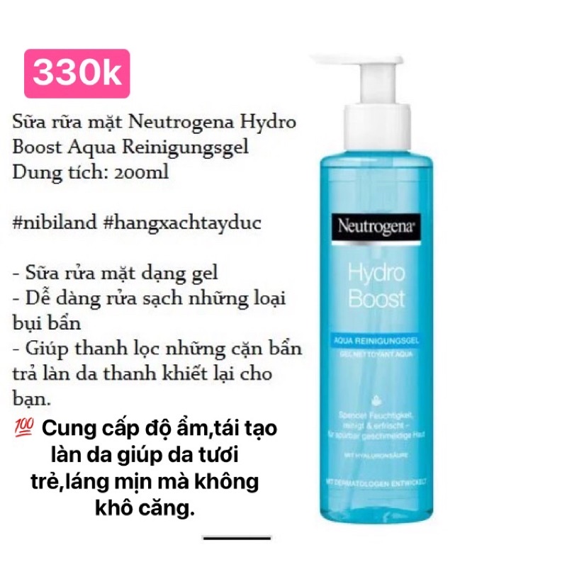 SỮA RỬA MẶT NEUTROGENA HYDRO BOOST