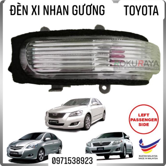 Đèn xi nhan gương toyota vios corolla camry yaris hàng oem 2008-2013