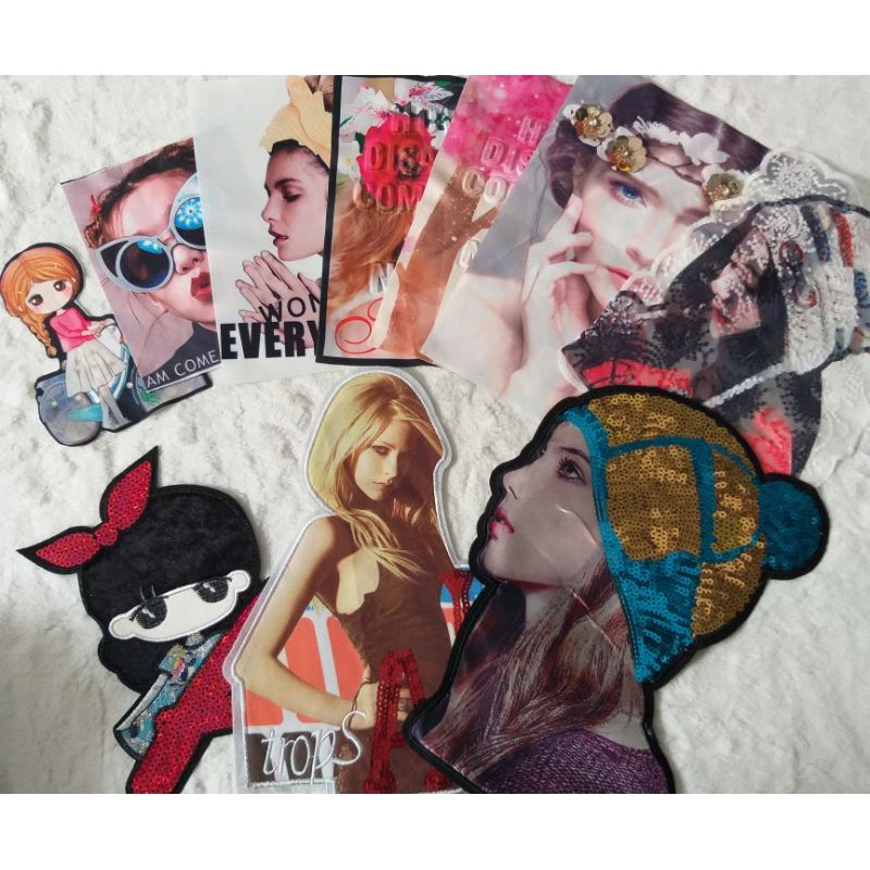 Hình may  và hình ủi cô gái .