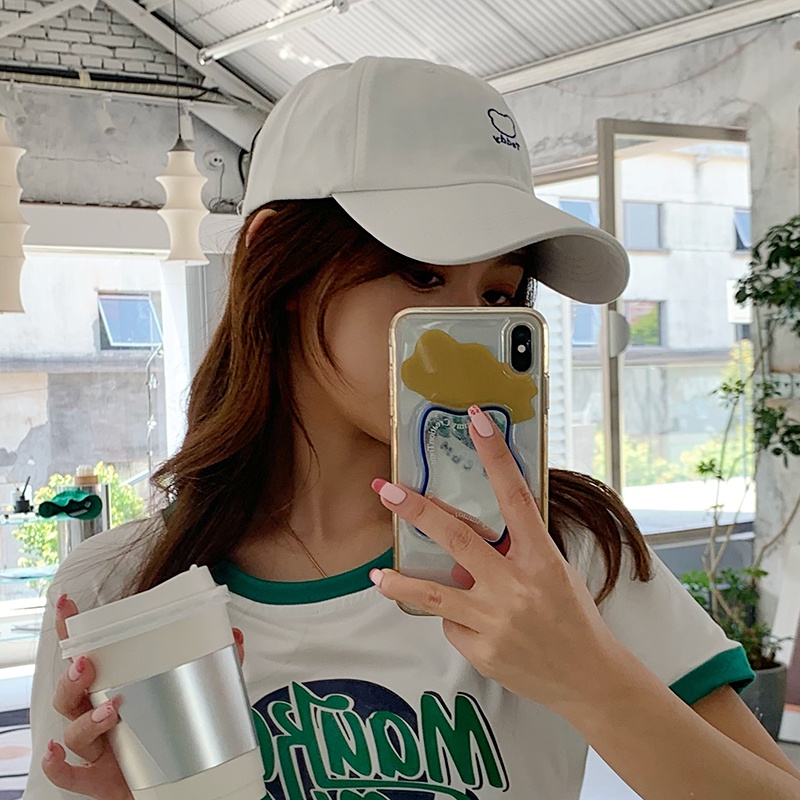 Mũ Lưỡi Trai Thêu Hình Gấu Dễ Thương Phong Cách Hàn Quốc Thời Trang Mùa Hè Cho Nữ