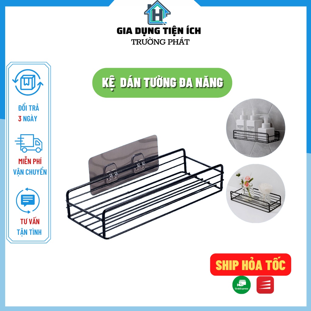 Kệ Dán Tường Nhà Tắm Bằng Sắt Đa Năng, Kệ Dán HÌnh Chữ Nhật Tiện Dụng