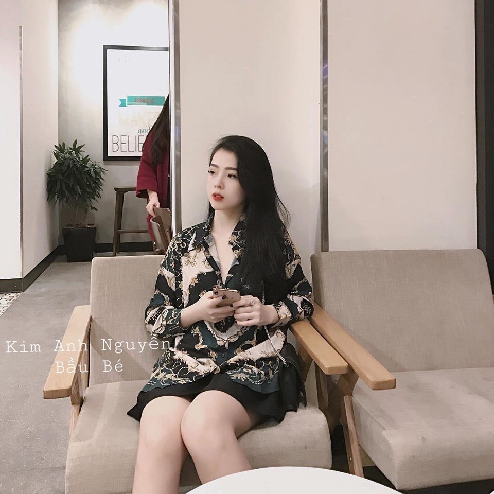 Áo sơ mi họa tiết xanh | BigBuy360 - bigbuy360.vn