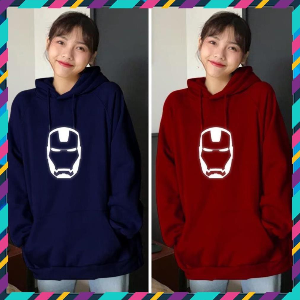 TẶNG KÈM NÓN KẾT- Áo khoác hoodie phản quang , Áo nỉ Iron Man dày  êm ái, Freesize Unisex cho nam và nữ  - KN31 . | BigBuy360 - bigbuy360.vn